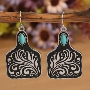 Cattle Tag Earrings Vintage